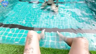 My girlfriend's best friend cheated on her boyfriend with me, we fucked in the pool