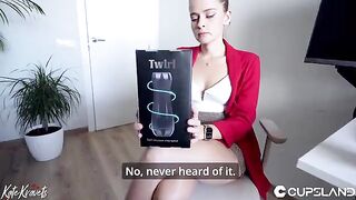 The employee tested the new stroker on her colleague in the office, a daring move