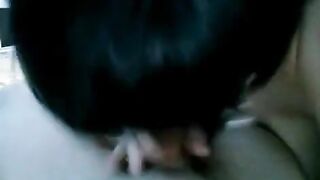 A drunk brunette wakes her husband with a blowjob, showcasing her skills in a steamy homemade scene