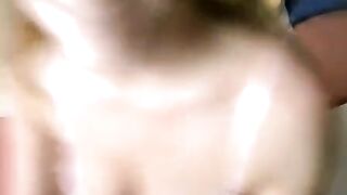 Girl with glasses fucks at home and sucks a cock of her boyfriend