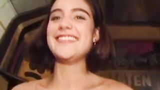 A young amateur with a big bush gets fucked by a man
