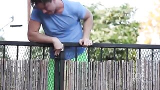 The neighbor girl fucks with her big natural boobs