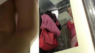 Spying for a girl in the locker room of the shop is not acceptable
