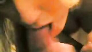 A guy received a blowjob from his girlfriend at home