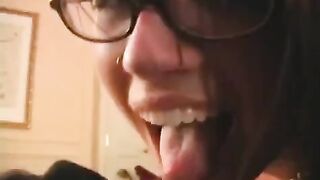 The fool is glad in glasses and the fact that they were given to suck a dick