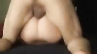 The wife asked her husband's friend to fuck her crotch in a steamy threesome