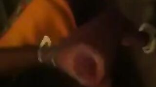 The guy has just begun to masturbate in front of the mirror and he liked it