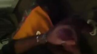The guy has just begun to masturbate in front of the mirror and he liked it