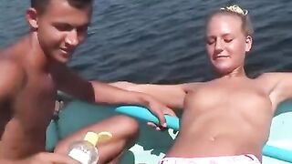 Young people have debauchery on the river bank