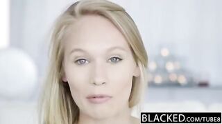 Skinny blonde babe fucked by BBC in the hottest way