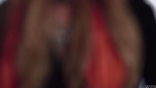 Three guys fucked a delicious blonde in stockings