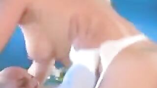 Hard anal sex with a girl in white sexy stockings