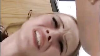 A girl has an intense experience with a hand and a member at once
