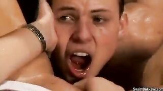 Bukakke in the mouth, rough sex and squirt