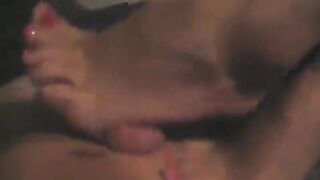 The guy masturbates his cum, showcasing a close-up homemade shot