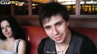 A girl was picked up by Russians in a cafe toilet and had sex
