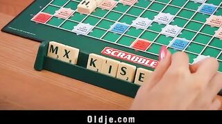 The blonde bared her ass to the peasant on the table