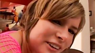 The sister is ready to give her brother and his friend anal