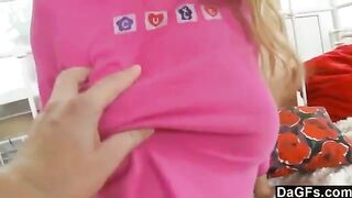 Sweet little whore plays with her pussy with toys