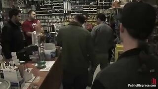 The sexy girl was fucked by a guy right in the shop
