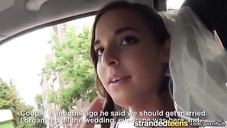 A newly married bride gets intimate with a taxi driver and spreads her legs