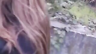 Brought a girl to the bus stop and removed her panties, she showed herself