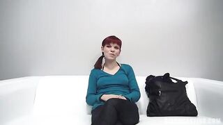 An 18-year-old red-haired girl attended a casting to show her skills