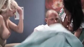 Two sexy nurses are getting fucked by a big cock