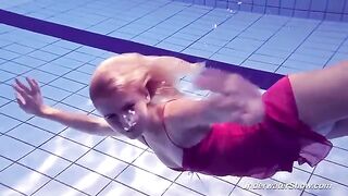 Naked swimming in the pool is a great way to refresh your body