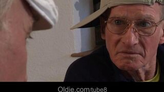Two old people fucked with a couple of cute girlfriends in 2020