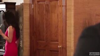 Sisters are blowing a friend in the bathroom, and he’s loving it