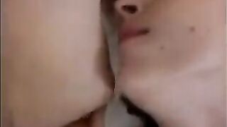 A friend cleans up sperm from the vagina and anus