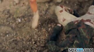 A man fucked two sexy blondies in an abandoned warehouse, it was awesome