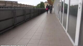 A girl was picked up at the train station and fucked hard