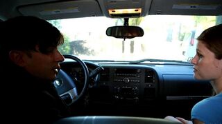 A blowjob from a hot girl while driving in the car