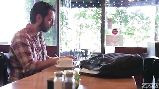 The guy picked up an Asian girl in the cafe and fucked her hard