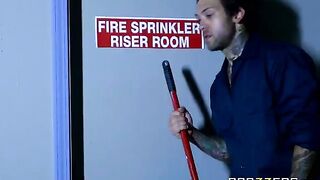 Beautiful babe Abigail Mac fucked in the back room