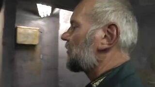 A young girl was fucked by a bunch of guys in prison style