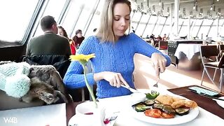 Babe caresses herself and gets cum on her wet pussy
