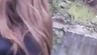 The girl is not embarrassed to do a blowjob in public places