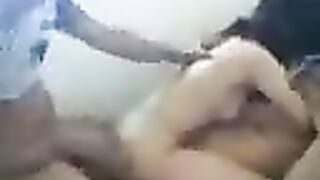 Two guys fucked young Asian in a steamy threesome scene