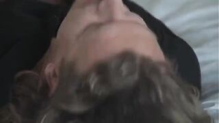 A girl with beautiful big tits is fucking with a guy
