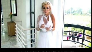 The bride had to squeeze a painting witness and immediately pull in the mouth