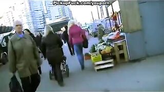 Fucked a blonde on the street, whom he had ordered to meet