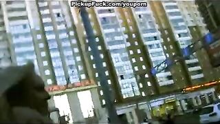 Fucked a blonde on the street, whom he had ordered to meet