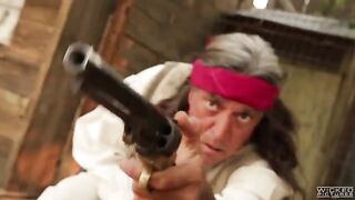 The cowboy punished the girl but licked her clitoris with passion