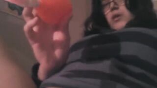 This hot brunette uses a powerful vibrator to clitoral stimulation and reaches intense pleasure