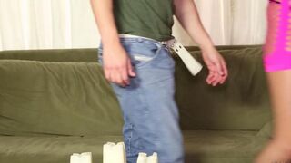 Massage man fucked sexy blonde client with cum