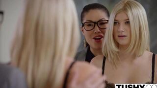 Blondie in stockings fucked deeply in her tight ass