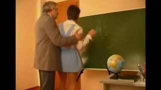 The old teacher seduced and fucked a student, using his power to take control